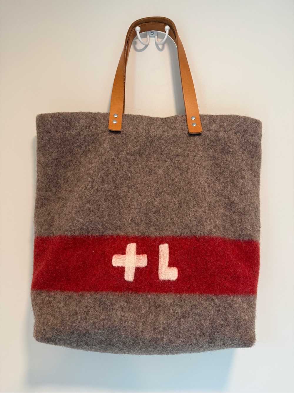 Ecolution Vintage Swiss Army Up cycled Wool Tote Bag and Card Holder